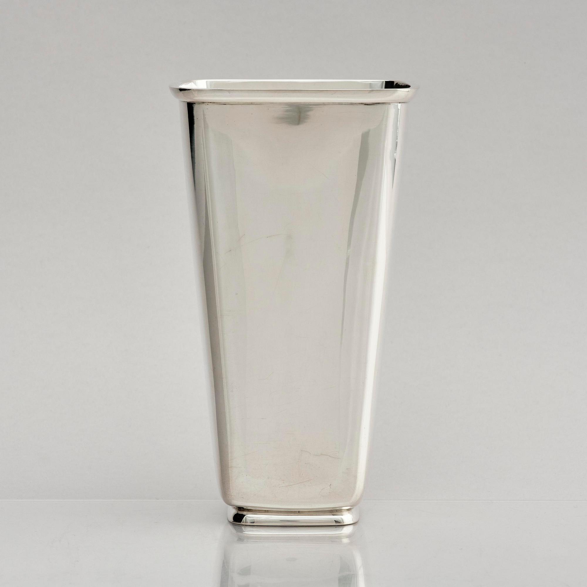 Åke Strömdahl, a sterling silver vase, company Hugo Strömdahl AB, Stockholm 1961.
