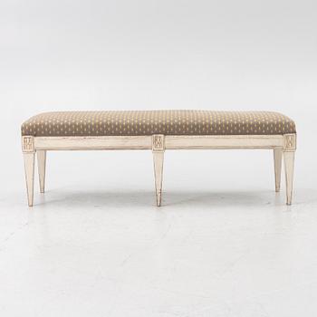 A Swedish Gustavian style bench, 19th century.,.