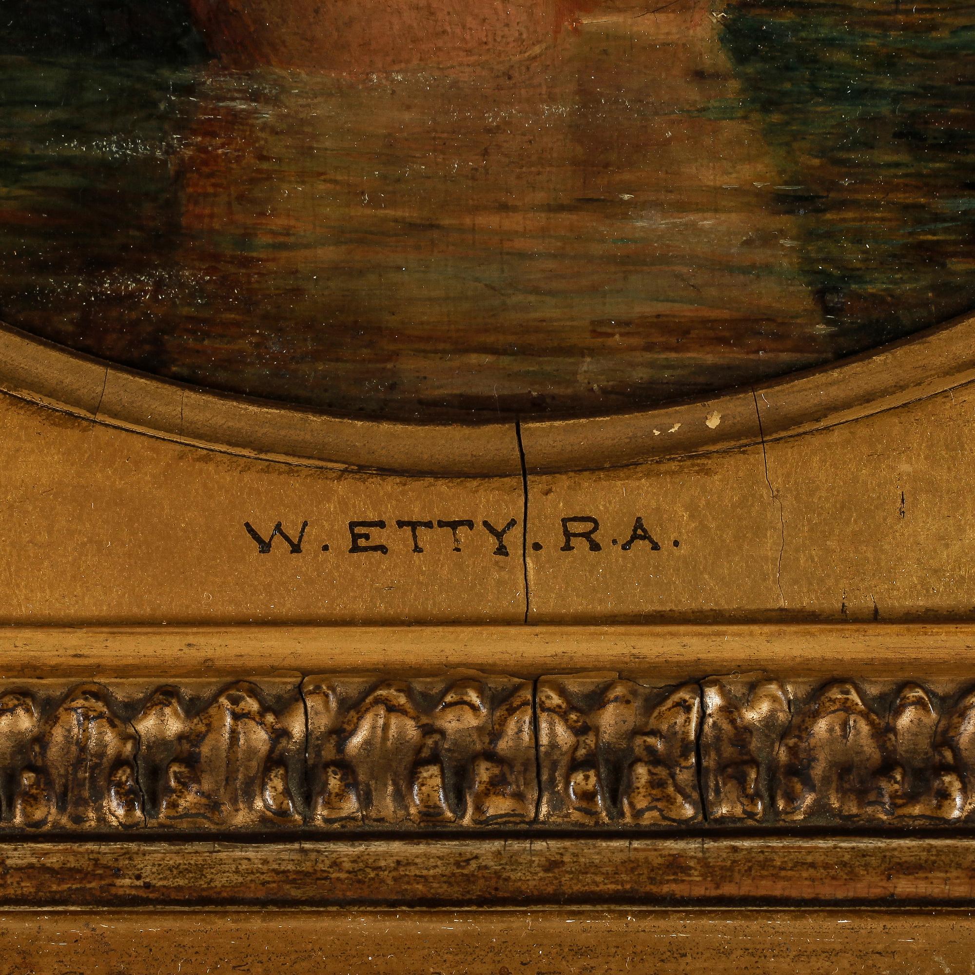 WILLIAM ETTY, olja på pannå, signerad, 1800-talets första hälft.