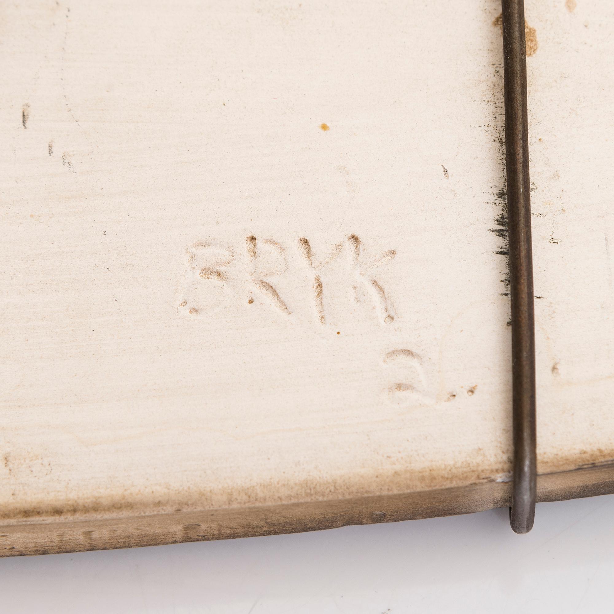 Rut Bryk, a stoneware relief signed BRYK 2.