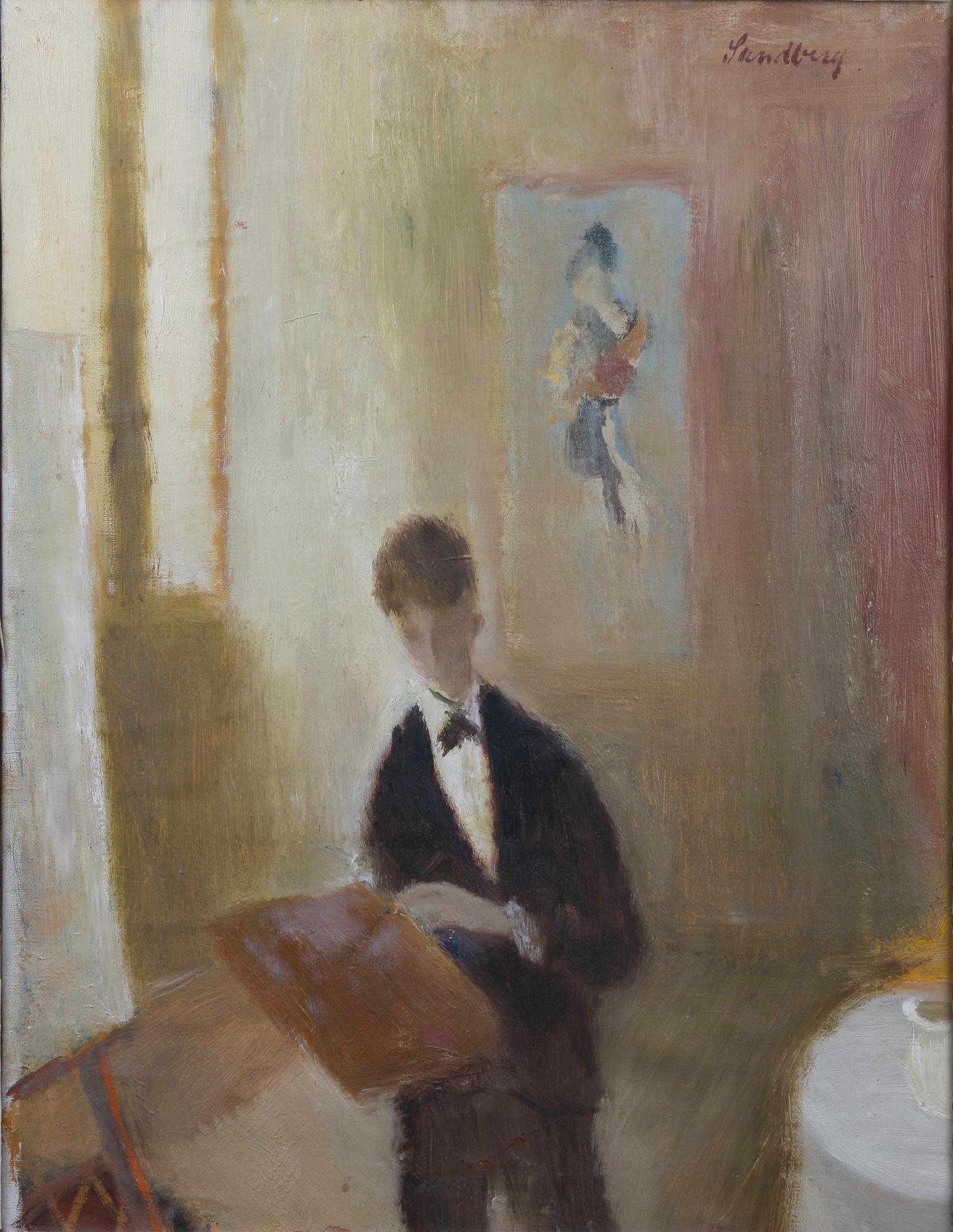 OKÄND KONSTNÄR, olja på duk, sign Sandberg 1900-talets första hälft.