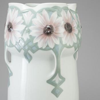 A Karl& Waldemar Lindström Art Nouveau porcelain floor vase, Rörstrand, early 20th century.