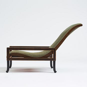 Carl Hörvik, a pair of mahogany-stained birch lounge chairs, Swedish Grace 1920s.