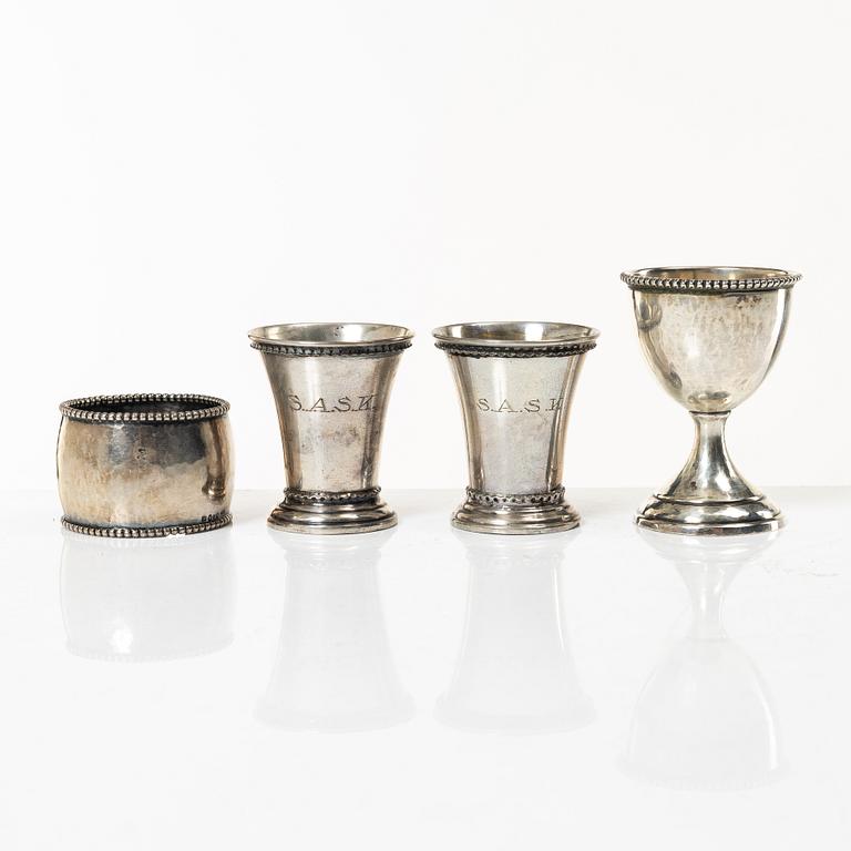 Silver, 5 pieces, Sweden 19th-20th century.