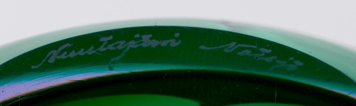 SKÅL och VAS, glas, "Blomma" Heikki Orvola, signerade Nuutajärvi Notsjö, 1970-tal.