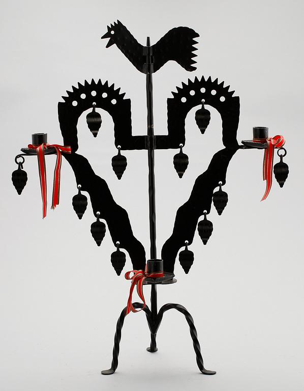 KANDELABER, smide, 1900-tal.