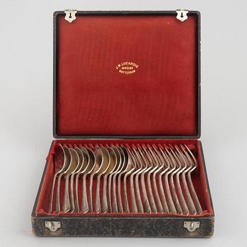 A Dutch Silver Cutlery Set, mark of J.M. van Kempen & Zn., Voorschoten 1906-07, (24 pieces).