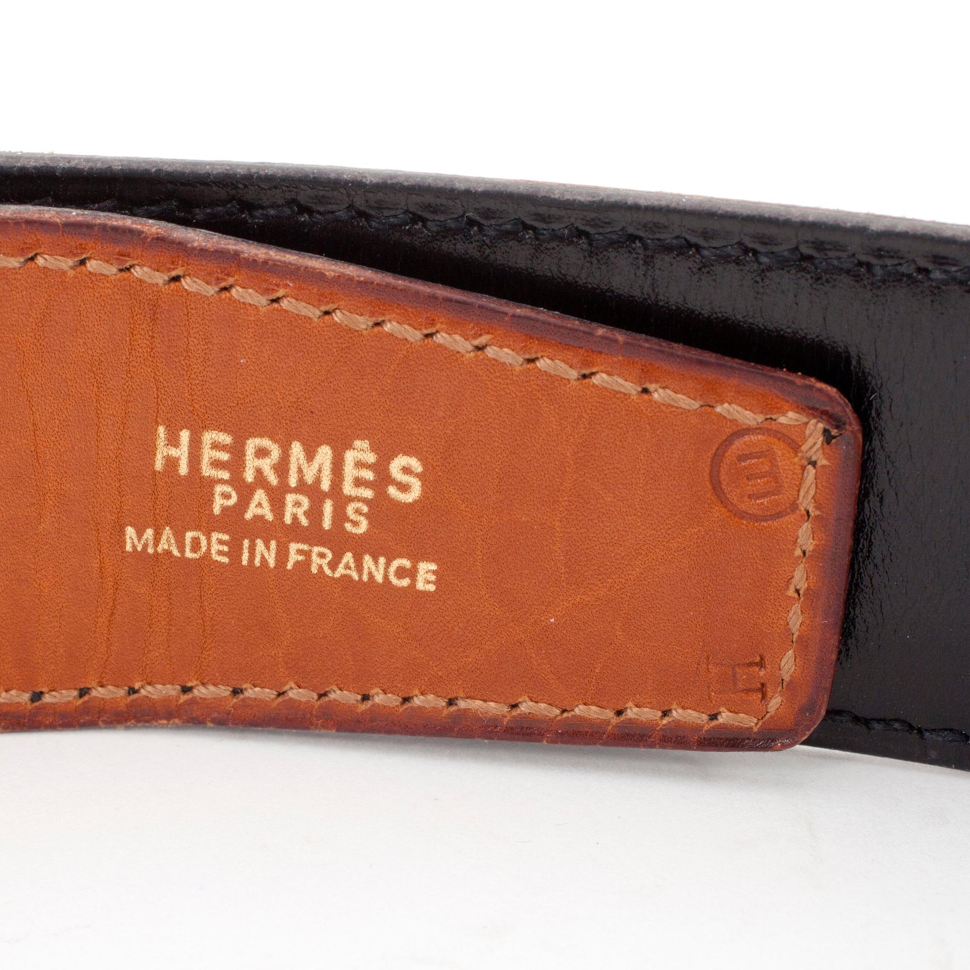 HERMÈS, a brown leather belt from the 1970s.