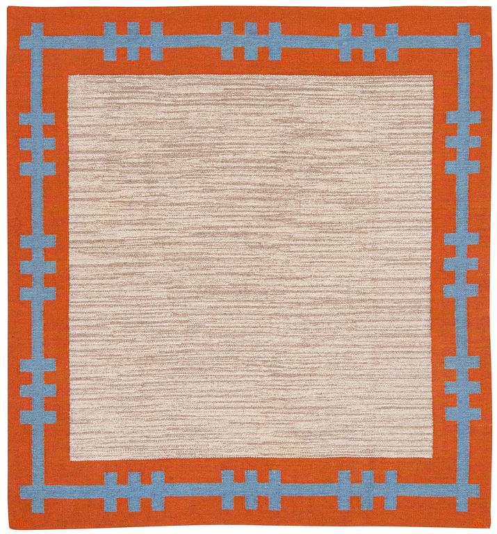 CARPET. Rölakan (flat weave). 220,5 x 202,5 cm. Signed AKN NBH.