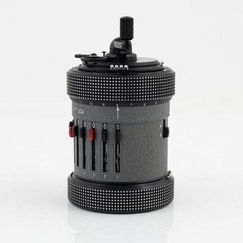 A mechanical calculator, Curta type II, Contina Ltd, after 1954.