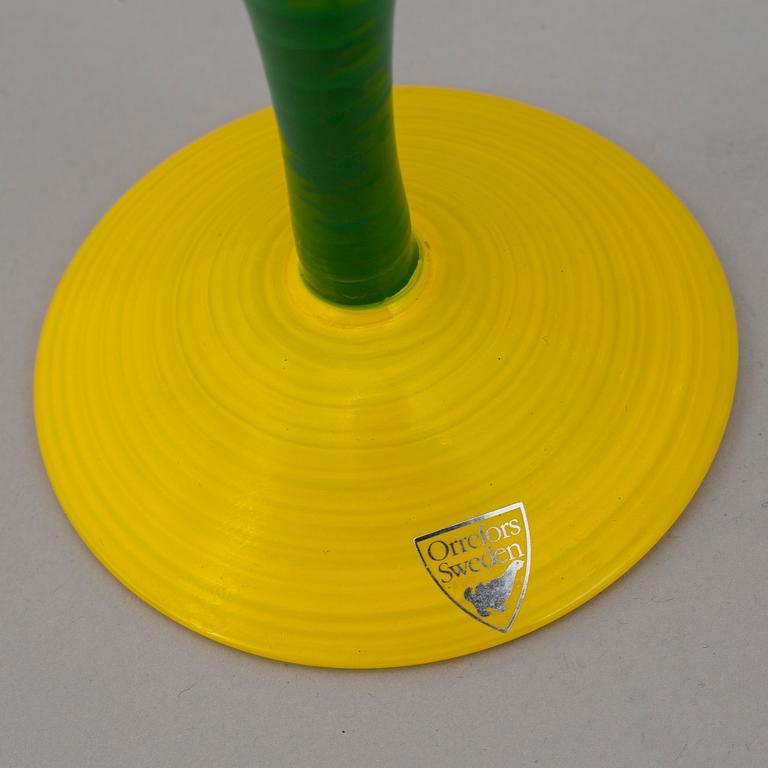 ANNE NILSSON, martiniglas, 6 stycken, "Clown", Orrefors, signerade, 1990-tal.