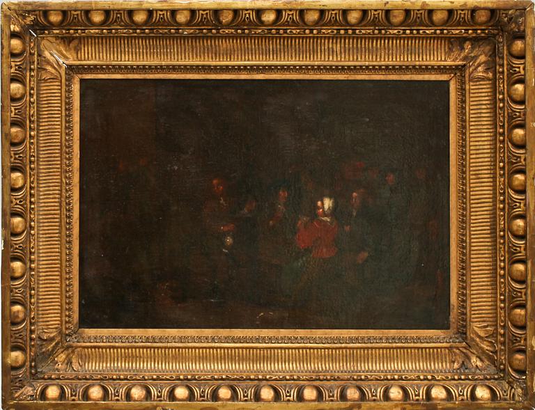OKÄND KONSTNÄR, olja på pannå. Holland, 1700/1800-tal.