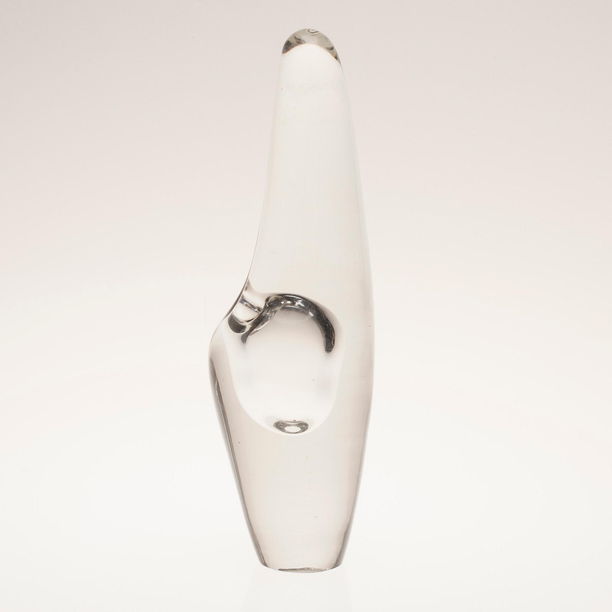 SKULPTUR, glas, "Orkidé", signerad Timo Sarpaneva, Iittala.