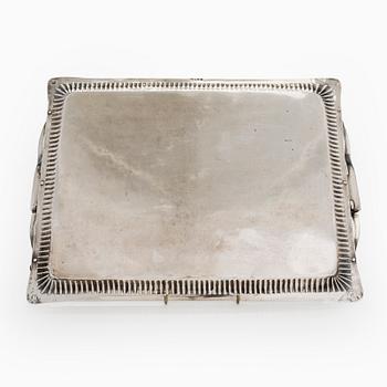 A silver tray, Saint Petersburg 1826. Unidentified maker's mark, Cyrillic M.F.