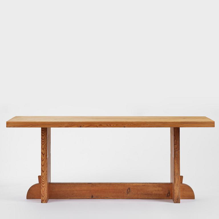 Axel Einar Hjorth, a stained pine "Lovö" dining table, Nordiska Kompaniet, 1930s.