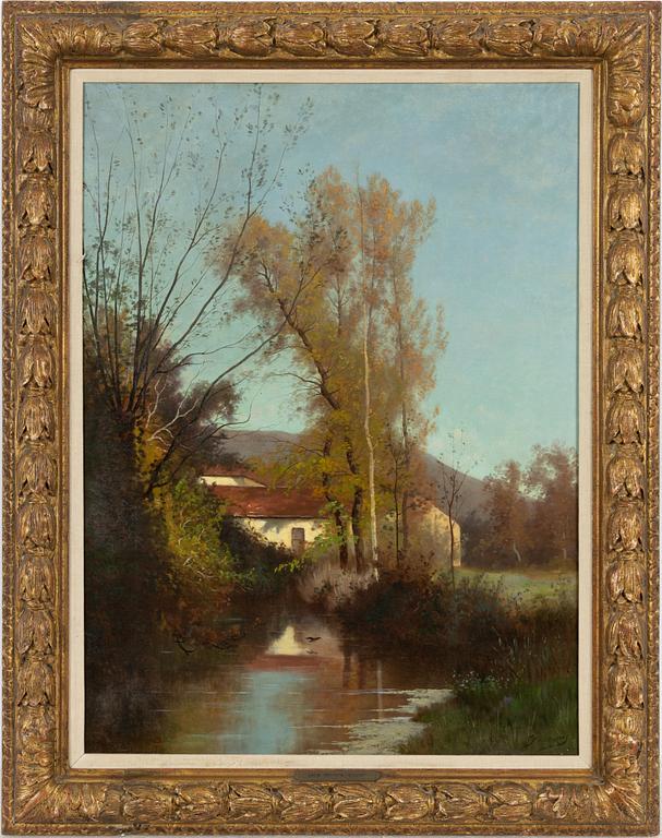 François Louis Français, French River Landscape, Autumn.