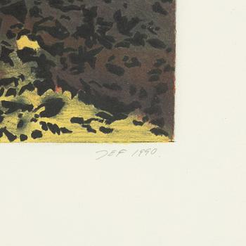 John-E Franzén, litograph in colour, signed and numbered 52/360, dated 1990.