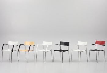 Johannes Foersom & Peter Hiort-Lorenzen, a set of six 'Campus' chairs, Lammhults, after 1992.