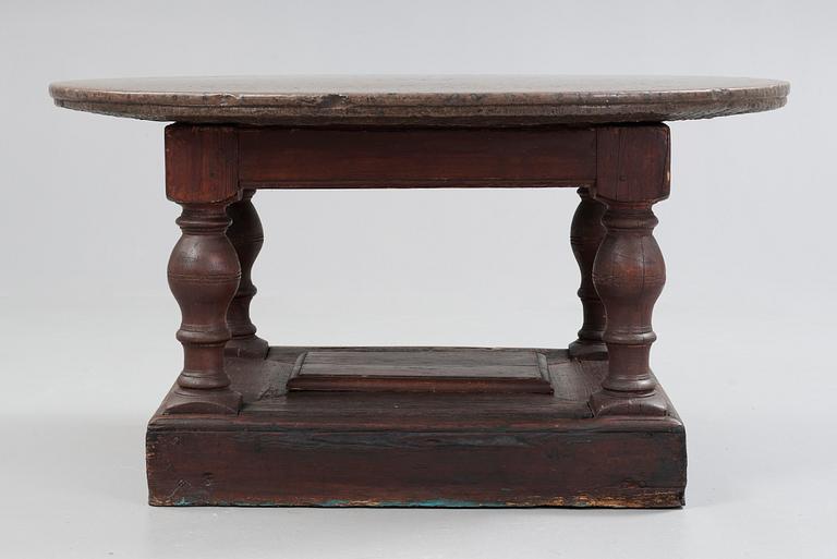A Swedish Baroque 18th century stone top table.