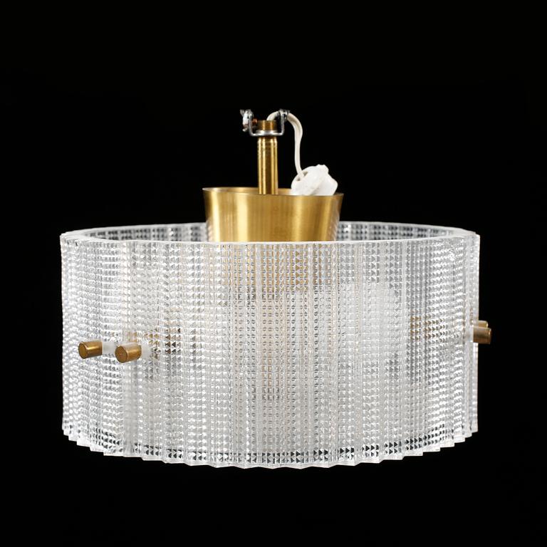 TAKLAMPOR, ett par, Carl Fagerlund, Orrefors, 1900-talets andra hälft, höjd ca 20 cm.