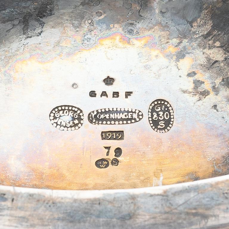 Georg Jensen, bordslampa, Köpenhamn 1919, 830/1000 silver, designnr 79.