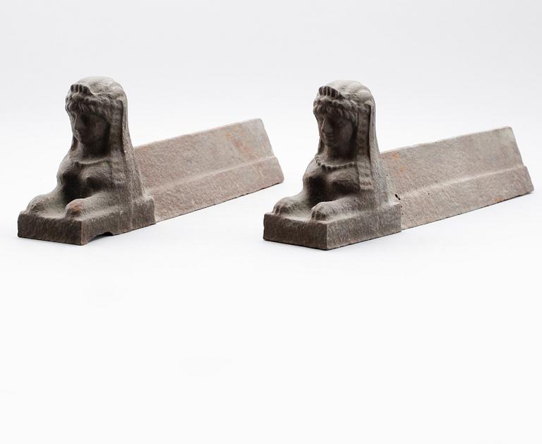ELDHUNDAR, 1 par, gjutjärn, 1800-/1900-tal.