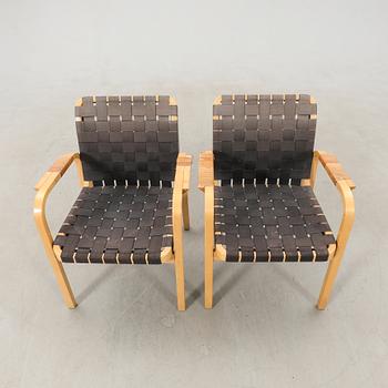 Alvar Aalto, a pair of armchairs model number 45, Finland, late 20th century.