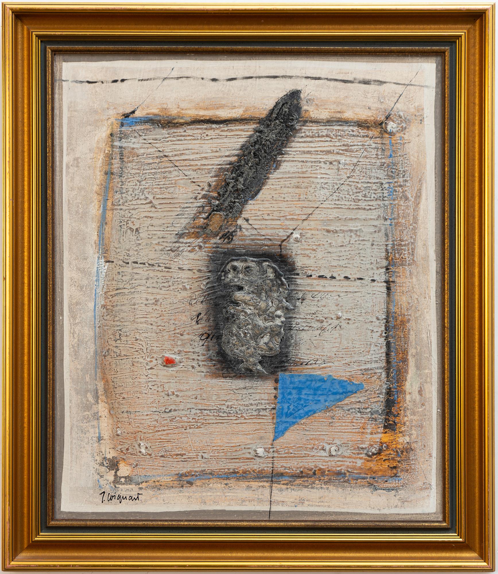 James Coignard, "Profil et triangle bleu".