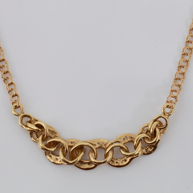 HALSLÄNK, 18K guld diamanter, NSE, Köping. 8.7 g.