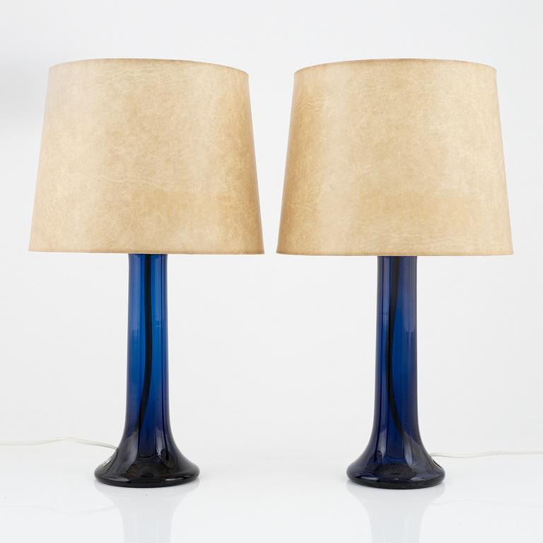 Uno & Östen Kristiansson, a pair of glass table lights, Luxus, Vittsjö.