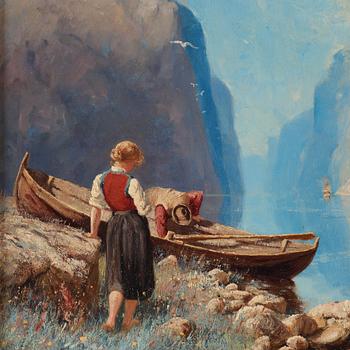 Hans Andreas Dahl, Scene from a Norwegian fjord.