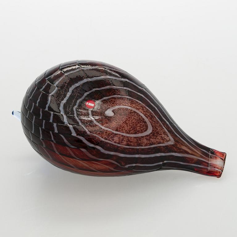 Oiva Toikka, lasilintu, signeerattu Oiva Toikka Nuutajärvi Notsjö Turun Sanomat.