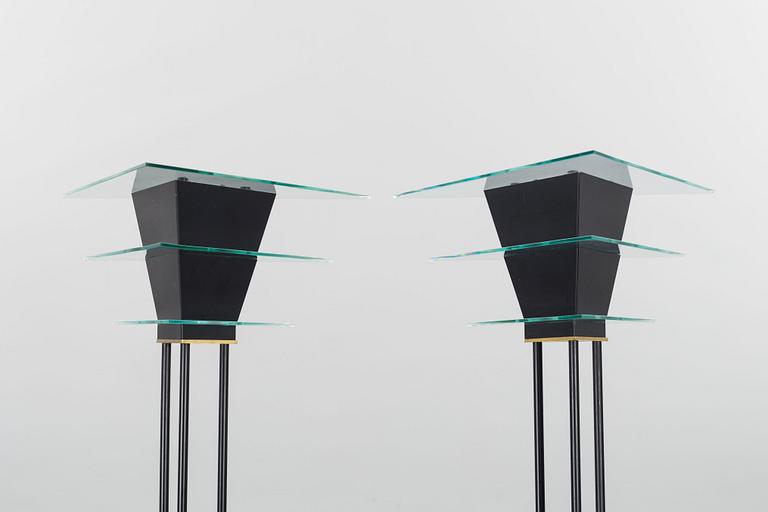 FLOOR LAMPS / UP-LIGHTS, a pair, Sussie Fischer 1989, Atelje Lyktan Sweden.