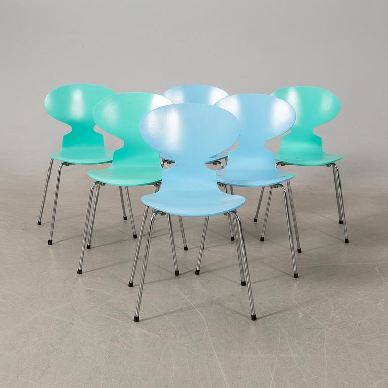 Arne Jacobsen, chairs 6 pcs, "The Ant", Fritz Hansen, 1993.