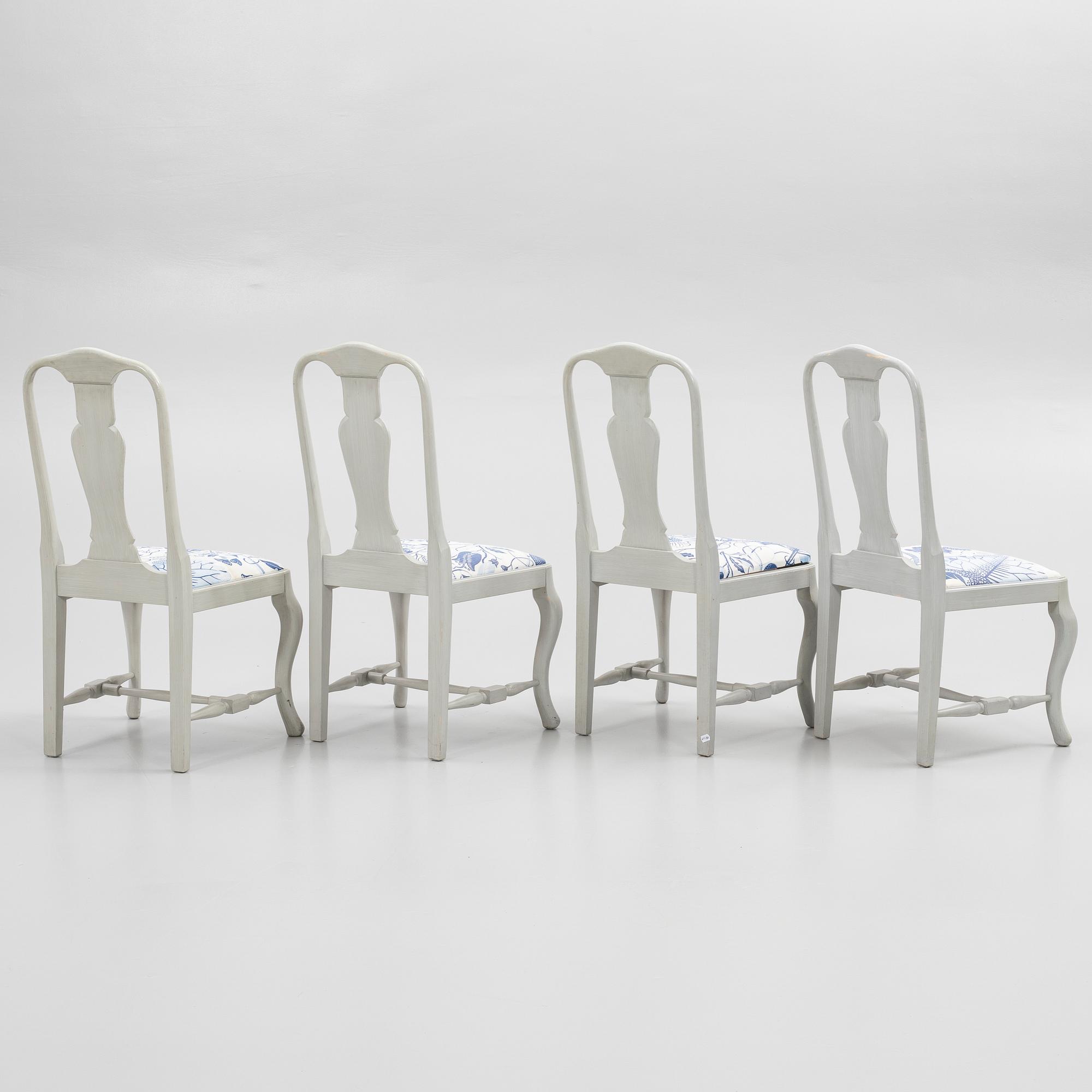 Chairs, 4 pcs, Rococo style, Åmells Möbel, "Old Sweden", late 20th century.