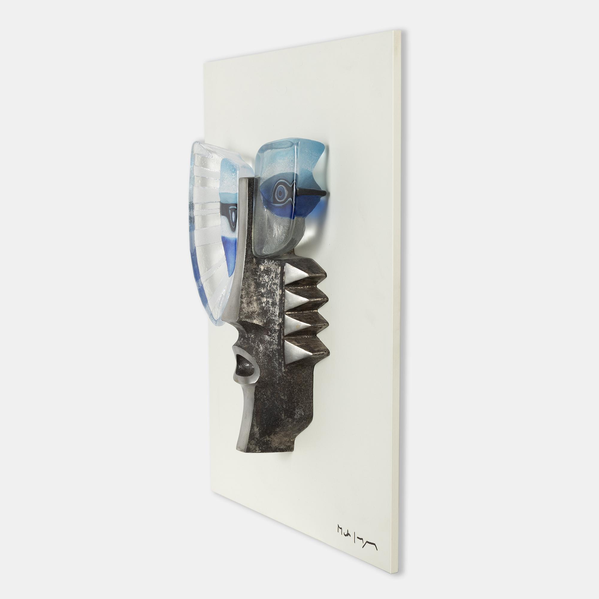 Mats Jonasson, a glass and metal sculpture, Målerås, signed, numbered 7/99, dated 2005.