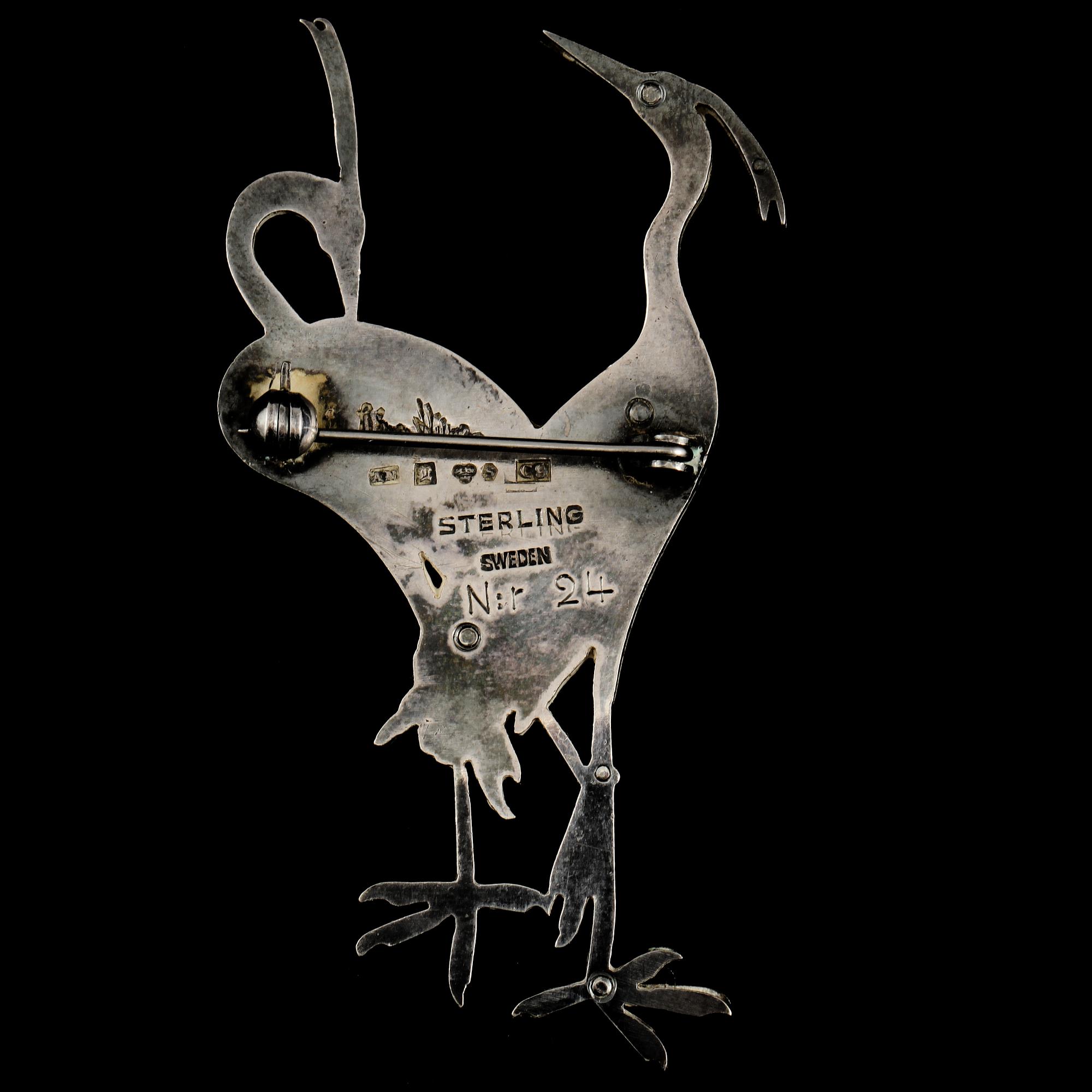 BROSCH, sterlingsilver, Wiwen Nilsson, Lund, 1953. Vikt 17 g.