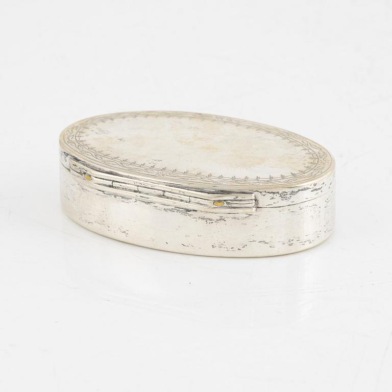 Carl Fredrik Seeman, a silver and parcel-gilt snuff box, Arboga 1797.