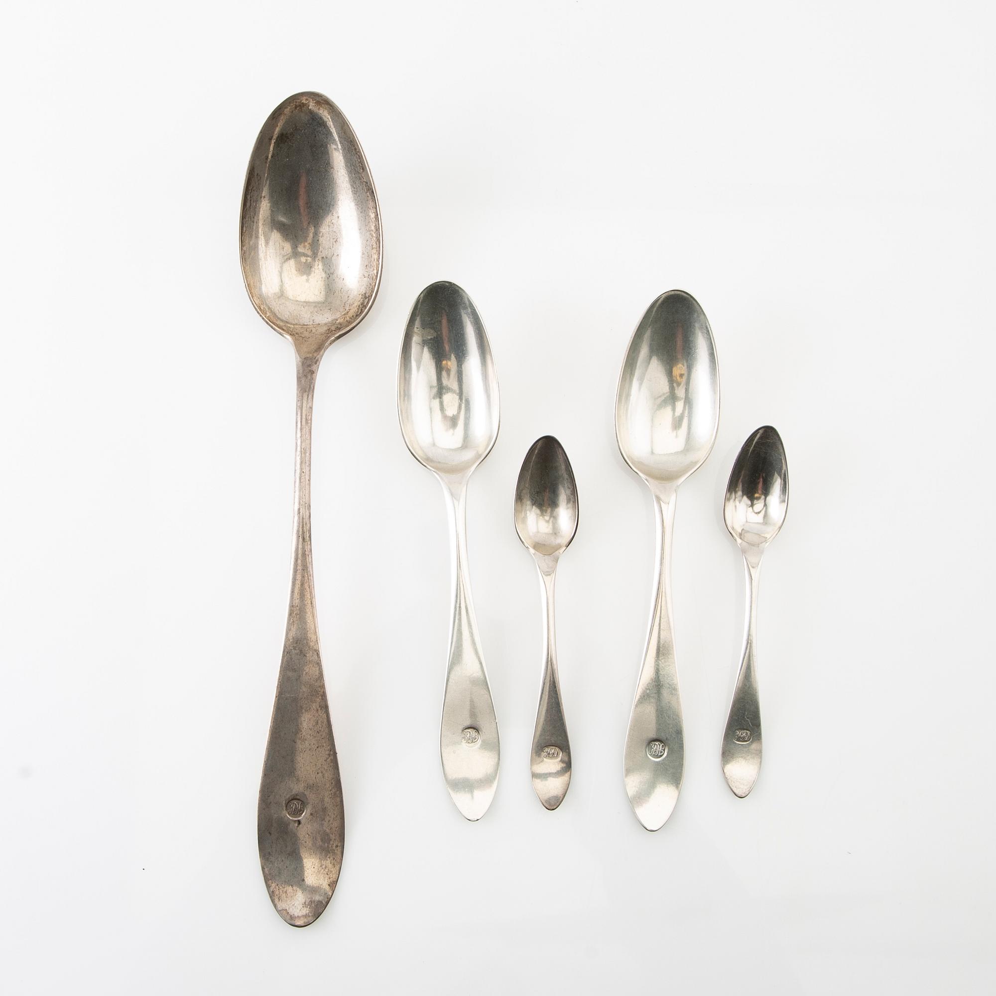 Johan Malmstedt, cutlery 19 dlr silver, Gothenburg 1797-1806.