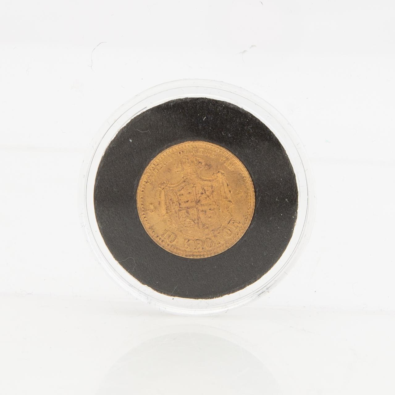 Guldmynt Sverige, Oscar II 10 kr, 1876.