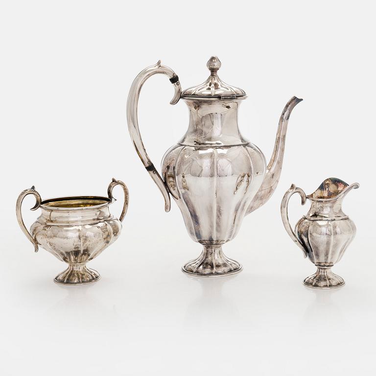 Bruno Nylund, a 3-piece silver coffee set, Helsinki 1922.