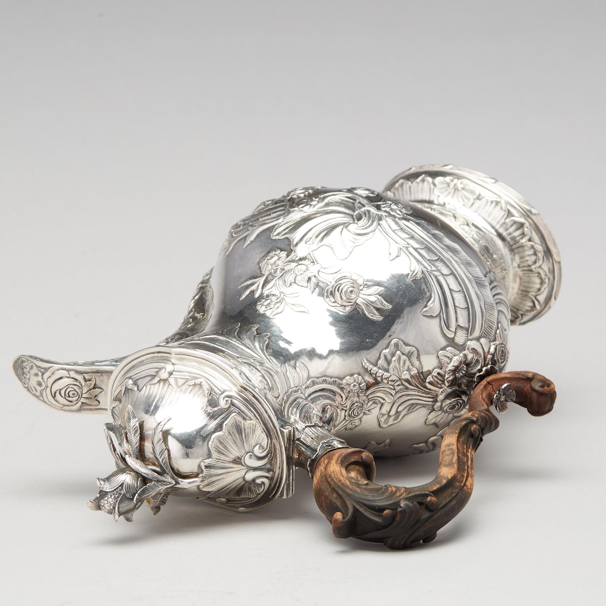 A Swedish Rococo silver coffee-pot, mark of Carl Fahlberg, Uppsala 1773.