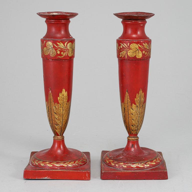 A pair of Biedermeier candlesticks, probably Germany, first half of the 19th century.