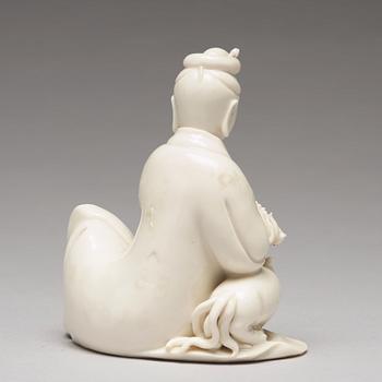 FIGURIN, blanc de chine. Qingdynastin, 1700-tal.