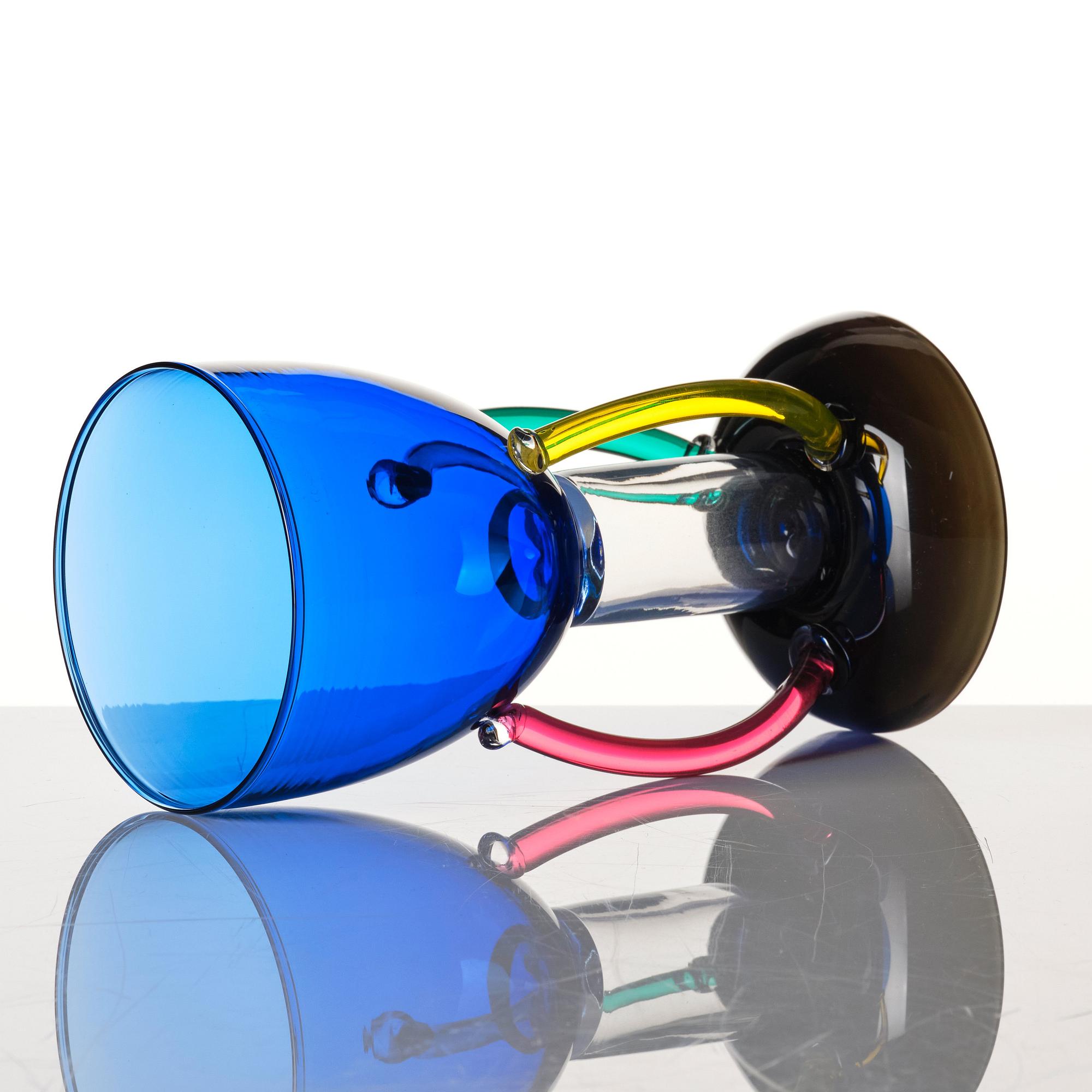 Ettore Sottsass, a Memphis glass goblet 'Deneb', Toso Vetri d'Arte, Italy, 1980s.