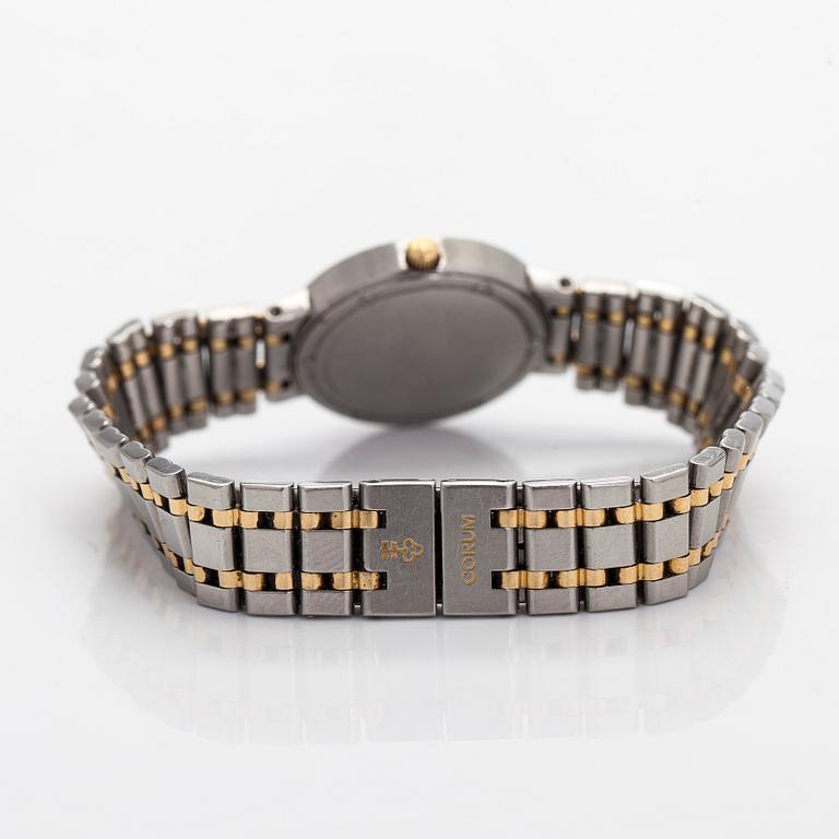 Corum, "Romulus", armbandsur, 24 mm, guld / stål, diamanter, quartz.