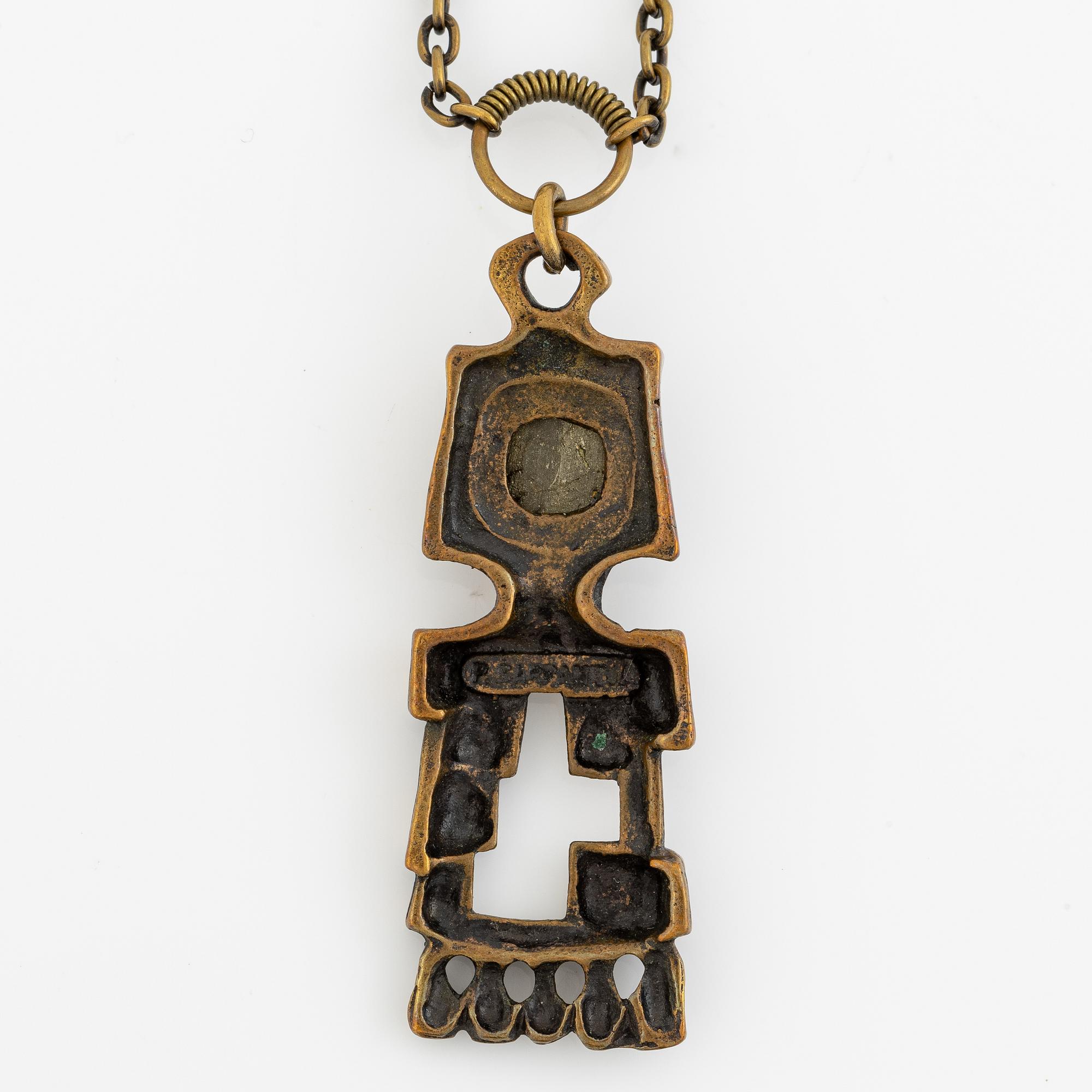 Pentti Sarpaneva, necklace, bronze with pyrite.