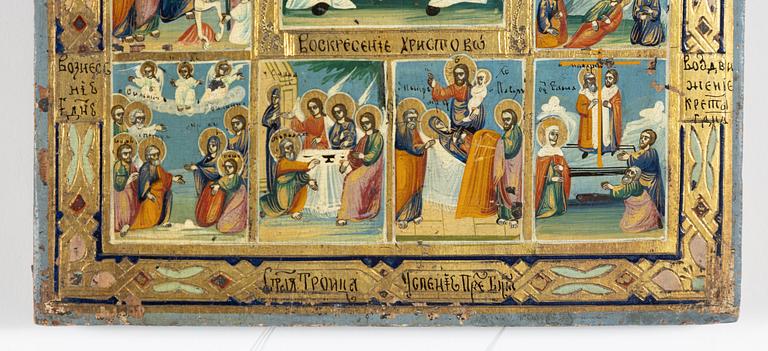 Icon, Russia, late 19th century. The Resurrection.