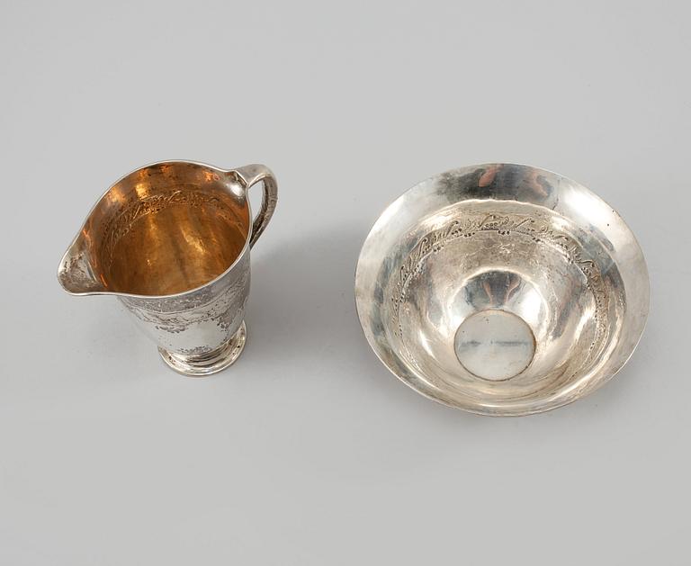 SKÅL samt KANNA, silver, Christian F. Heise, Köpenhamn, 1913, vikt 337 gram.