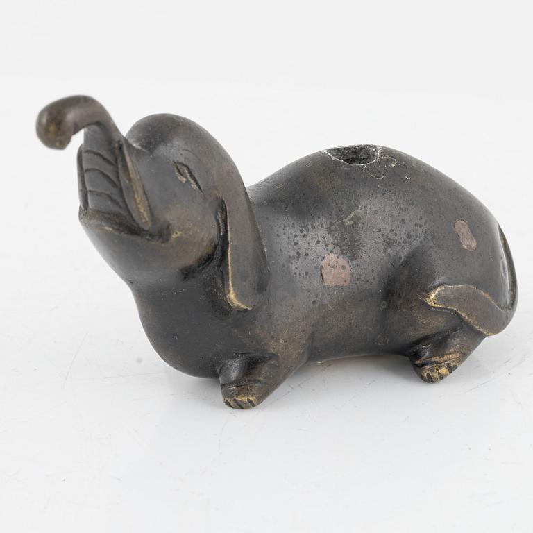 A small Japanese bronze joss stick holder, 19th Century.